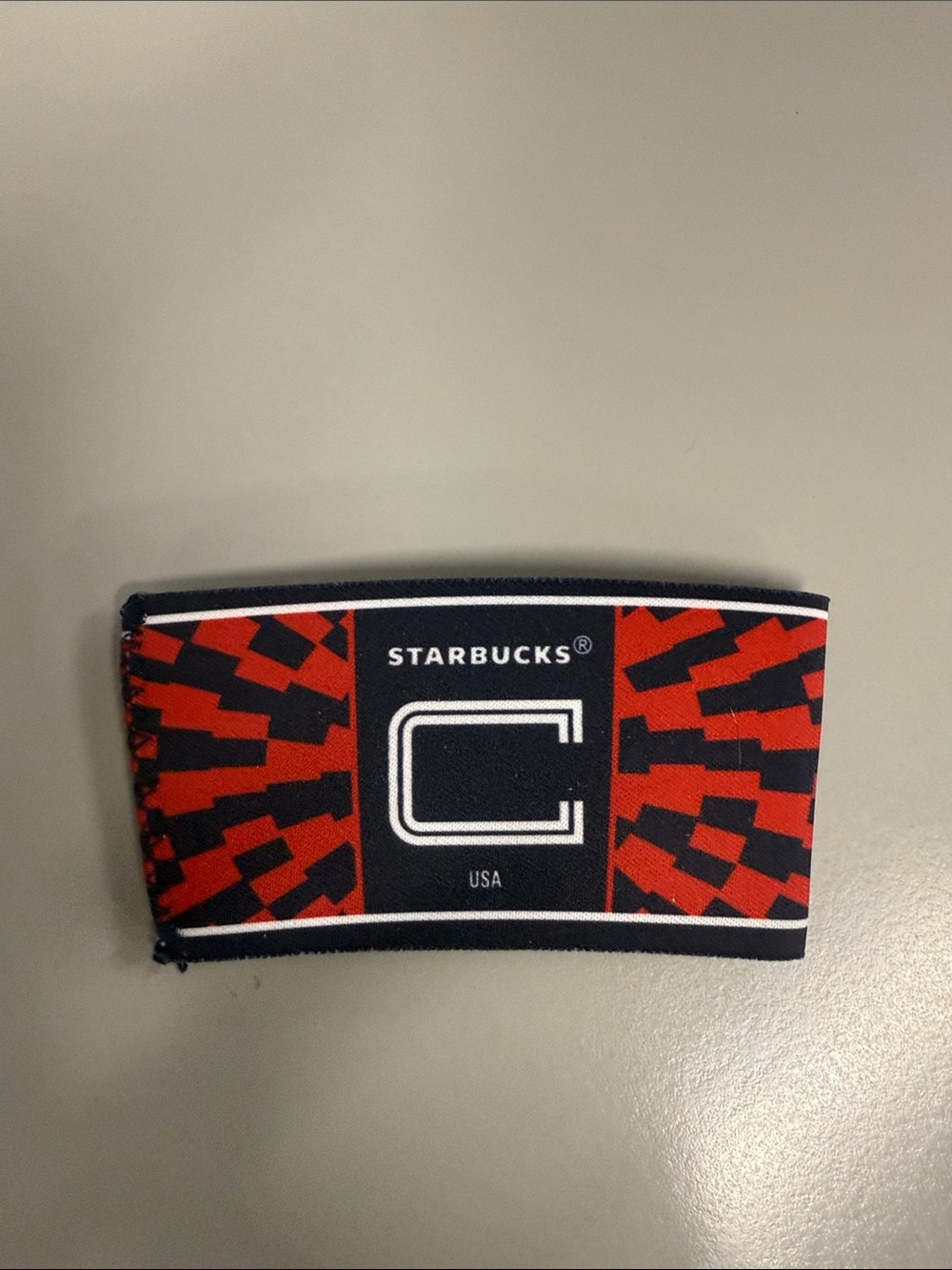 Starbucks Red and Black Geometric Cup Cozy